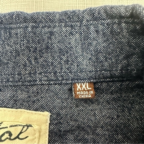 Coastal Clothing Men's XXL Navy Blue Cotton Button Down Shirt - Picture 8 of 11